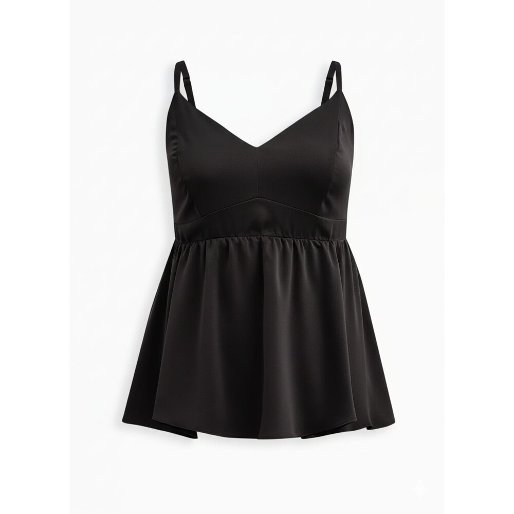 NWT Torrid Peplum Studio Crepe de Chine Black Top Size 4 or 26 Plus